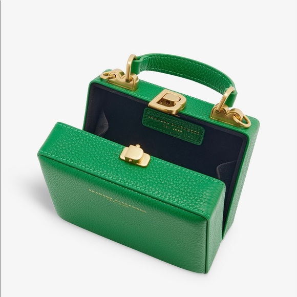 Brandon Blackwood Mini Kendrick Trunk- True Green Leather W/ Brass Hardware - Picture 7 of 8